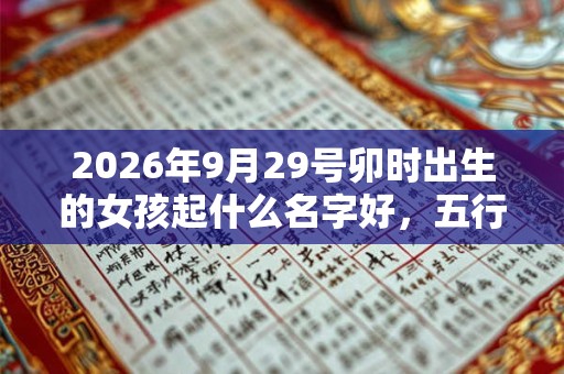 2026年9月29号卯时出生的女孩起什么名字好，五行属什么