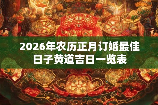 2026年农历正月订婚最佳日子黄道吉日一览表
