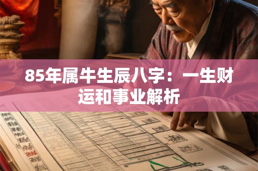 85年属牛生辰八字：一生财运和事业解析