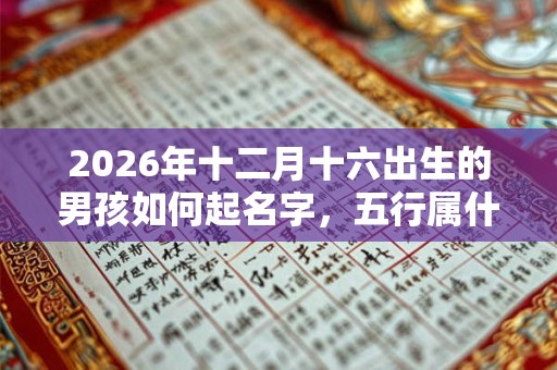 2026年十二月十六出生的男孩如何起名字，五行属什么