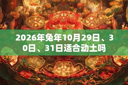 2026年兔年10月29日、30日、31日适合动土吗