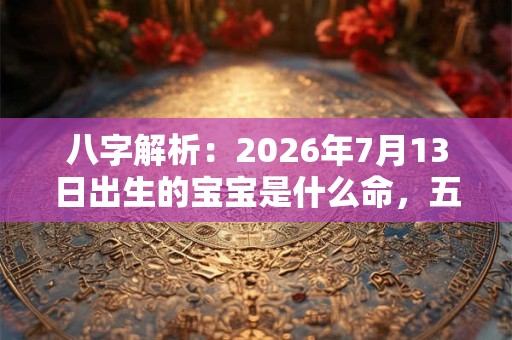 八字解析:2026年7月13日出生的宝宝是什么命,五行缺什么 八字解析:2026年7月13日出生的宝宝是什么命,五行缺什么