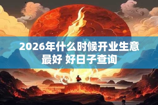 2026年什么时候开业生意最好 好日子查询