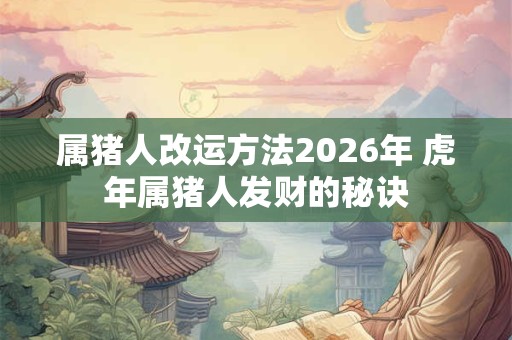 属猪人改运方法2026年 虎年属猪人发财的秘诀