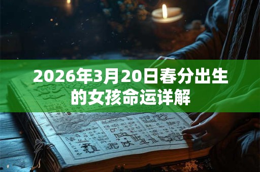 2026年3月20日春分出生的女孩命运详解 2026年3月20日春分出生的女孩命运详解