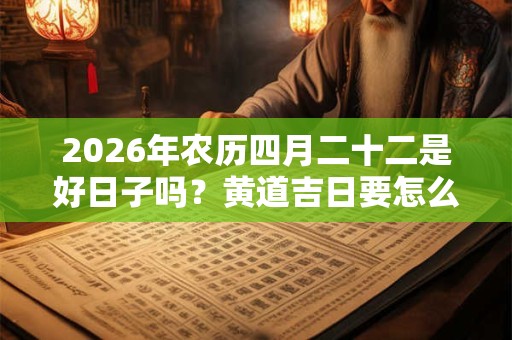 2026年农历四月二十二是好日子吗？黄道吉日要怎么推算？