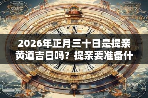 2026年正月三十日是提亲黄道吉日吗？提亲要准备什么？