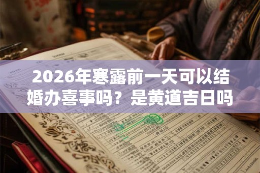 2026年寒露前一天可以结婚办喜事吗？是黄道吉日吗？