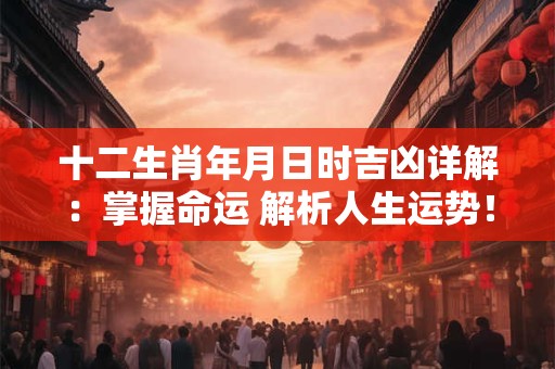 十二生肖年月日时吉凶详解：掌握命运 解析人生运势！
