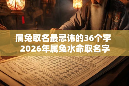 属兔取名最忌讳的36个字 2026年属兔水命取名字