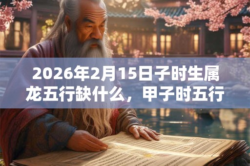 2026年2月15日子时生属龙五行缺什么，甲子时五行缺什么