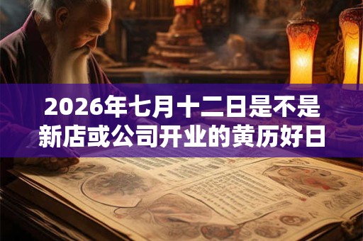 2026年七月十二日是不是新店或公司开业的黄历好日子？