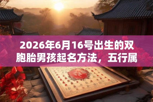 2026年6月16号出生的双胞胎男孩起名方法，五行属什么