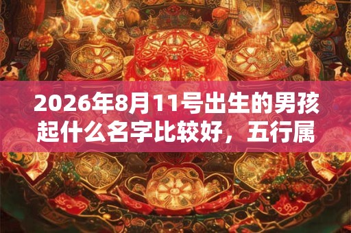 2026年8月11号出生的男孩起什么名字比较好，五行属什么