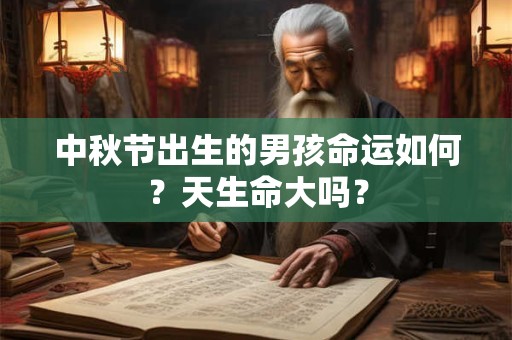中秋节出生的男孩命运如何？天生命大吗？