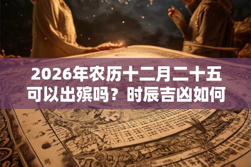 2026年农历十二月二十五可以出殡吗？时辰吉凶如何？