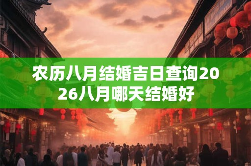 农历八月结婚吉日查询2026八月哪天结婚好