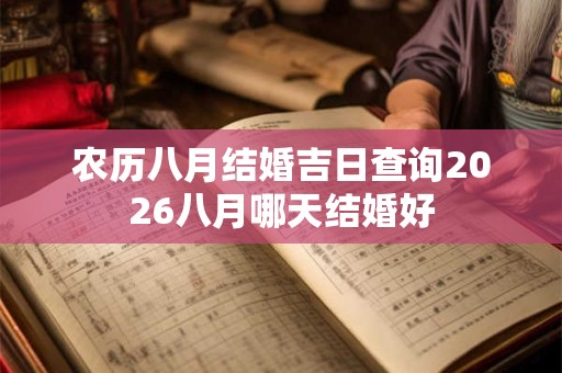 农历八月结婚吉日查询2026八月哪天结婚好