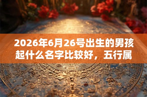 2026年6月26号出生的男孩起什么名字比较好，五行属什么