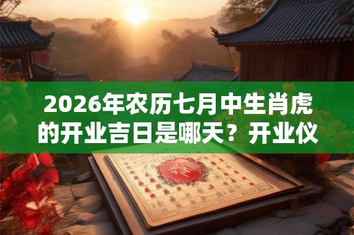 2026年农历七月中生肖虎的开业吉日是哪天？开业仪式忌讳什么？
