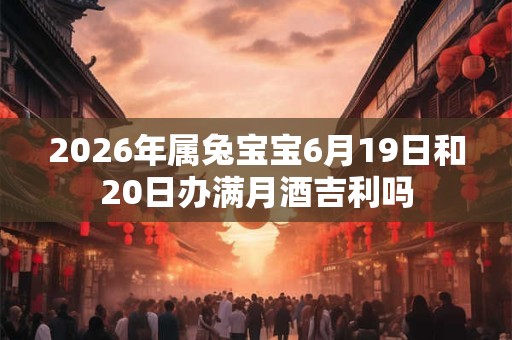 2026年属兔宝宝6月19日和20日办满月酒吉利吗
