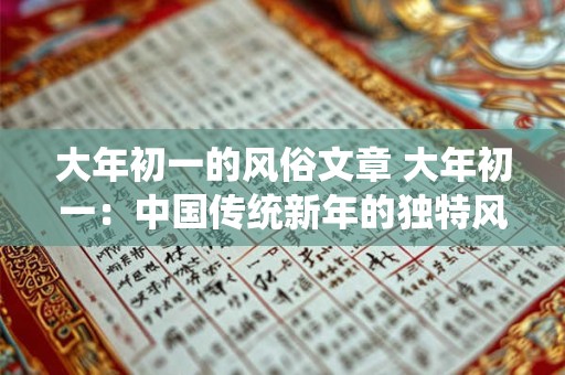 大年初一的风俗文章 大年初一：中国传统新年的独特风俗