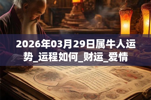 2026年03月29日属牛人运势_运程如何_财运_爱情
