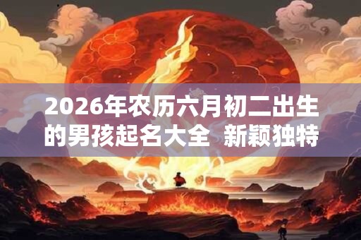 2026年农历六月初二出生的男孩起名大全  新颖独特的名字