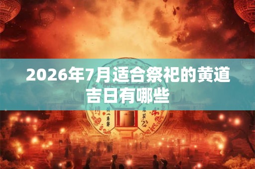 2026年7月适合祭祀的黄道吉日有哪些
