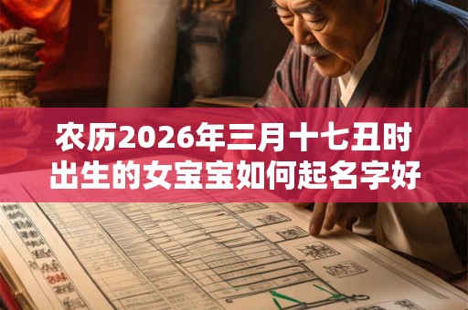 农历2026年三月十七丑时出生的女宝宝如何起名字好听，五行属什么