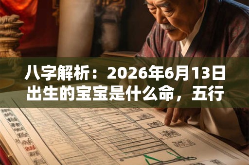 八字解析：2026年6月13日出生的宝宝是什么命，五行缺什么