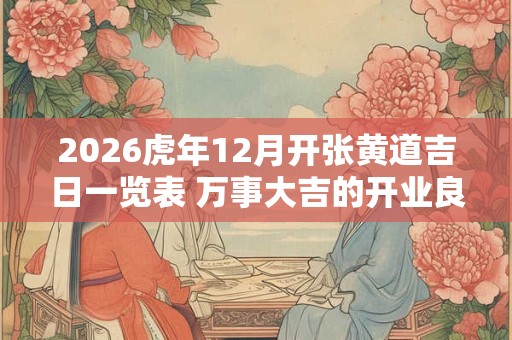 2026虎年12月开张黄道吉日一览表 万事大吉的开业良机