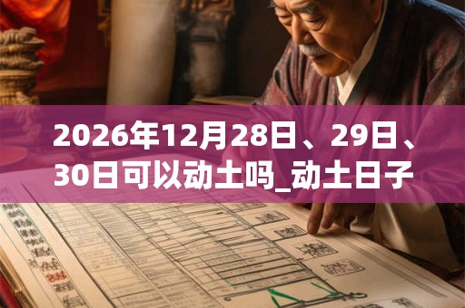 2026年12月28日、29日、30日可以动土吗_动土日子好吗