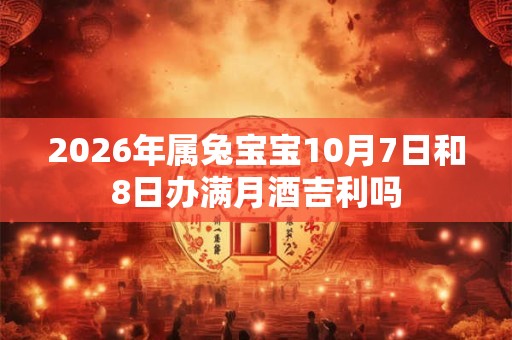 2026年属兔宝宝10月7日和8日办满月酒吉利吗