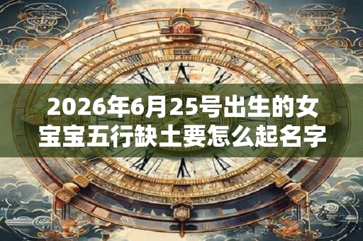 2026年6月25号出生的女宝宝五行缺土要怎么起名字