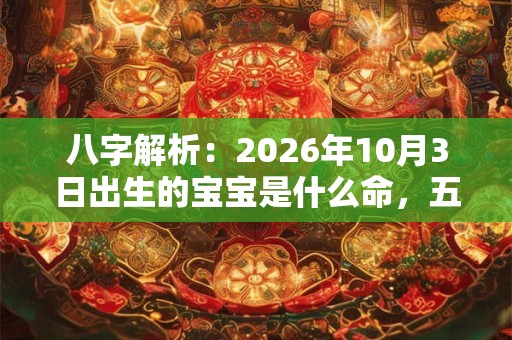八字解析：2026年10月3日出生的宝宝是什么命，五行缺什么