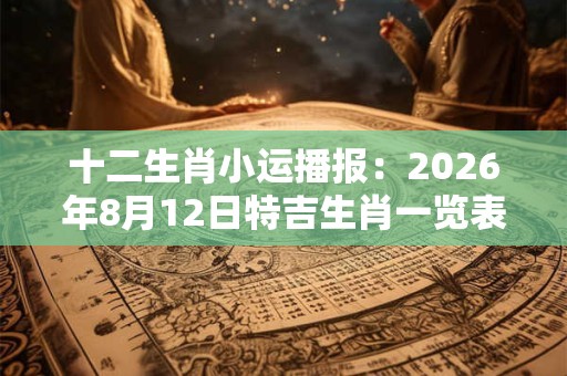 十二生肖小运播报：2026年8月12日特吉生肖一览表