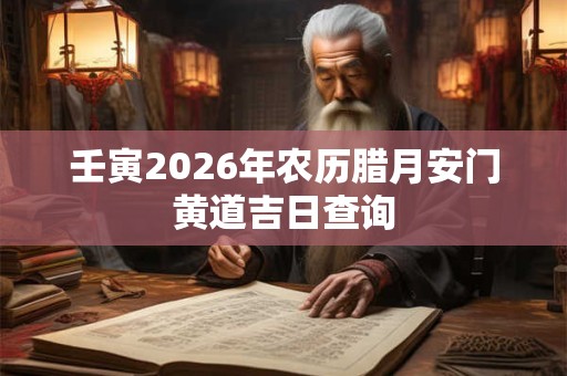 壬寅2026年农历腊月安门黄道吉日查询