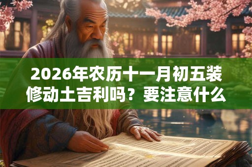 2026年农历十一月初五装修动土吉利吗？要注意什么风水问题？