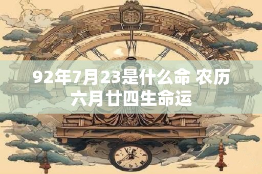 92年7月23是什么命 农历六月廿四生命运