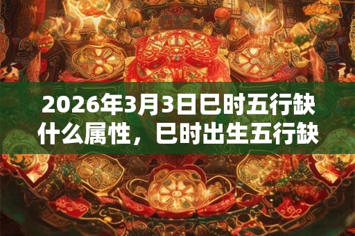 2026年3月3日巳时五行缺什么属性，巳时出生五行缺什么