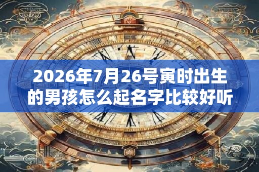 2026年7月26号寅时出生的男孩怎么起名字比较好听
