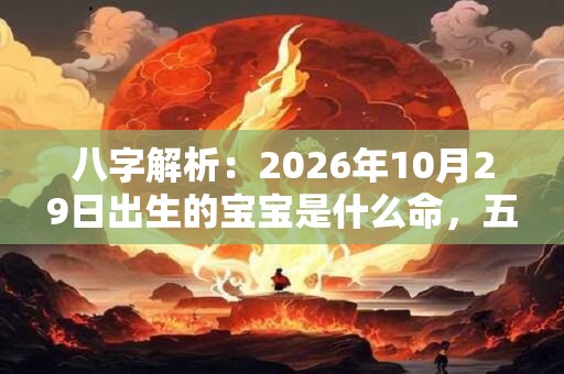 八字解析：2026年10月29日出生的宝宝是什么命，五行缺什么