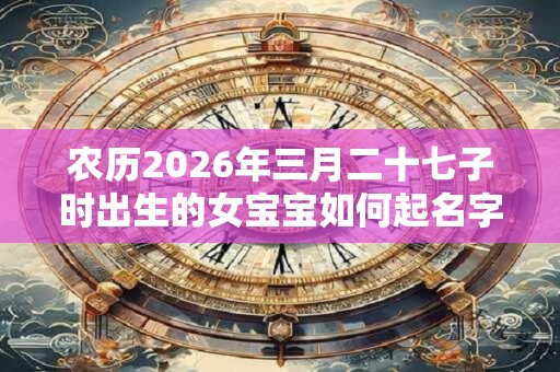 农历2026年三月二十七子时出生的女宝宝如何起名字，五行属什么