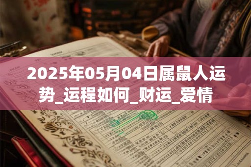 2025年05月04日属鼠人运势_运程如何_财运_爱情 2025年05月04日属鼠人运势_运程如何_财运_爱情