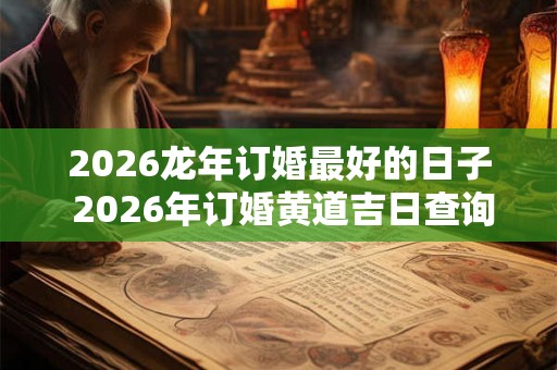 2026龙年订婚最好的日子 2026年订婚黄道吉日查询表
