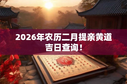 2026年农历二月提亲黄道吉日查询！