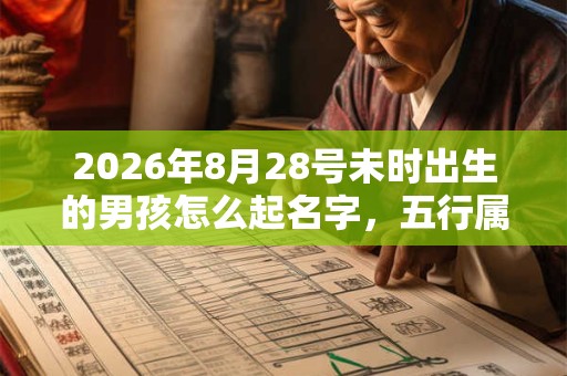 2026年8月28号未时出生的男孩怎么起名字，五行属什么