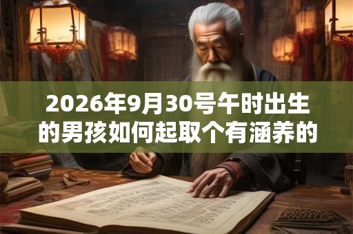 2026年9月30号午时出生的男孩如何起取个有涵养的名字和五行属性