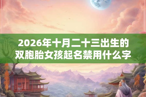 2026年十月二十三出生的双胞胎女孩起名禁用什么字，五行属什么